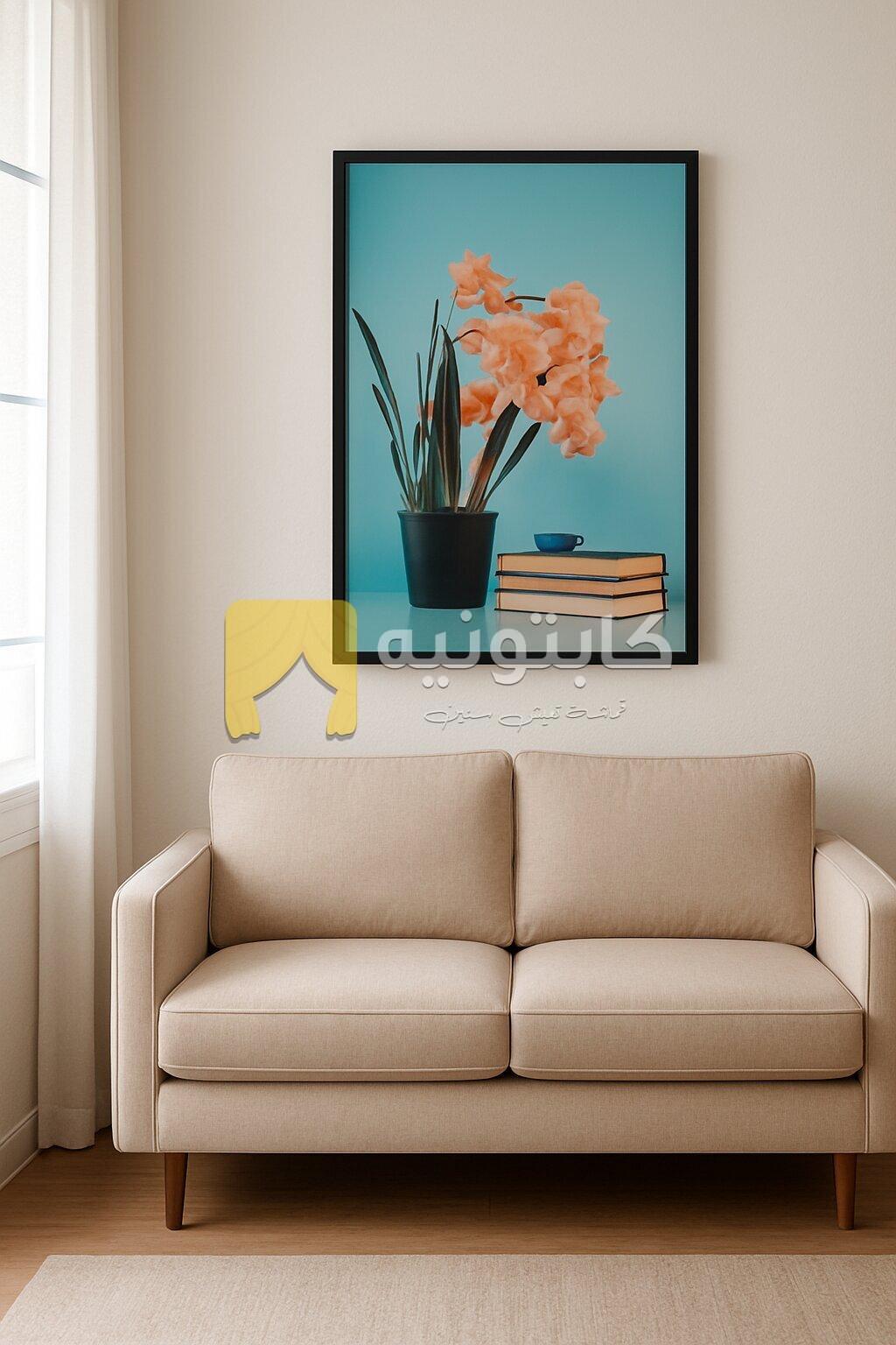 لوحة فنية خشبية مودرن بتصميم زهور