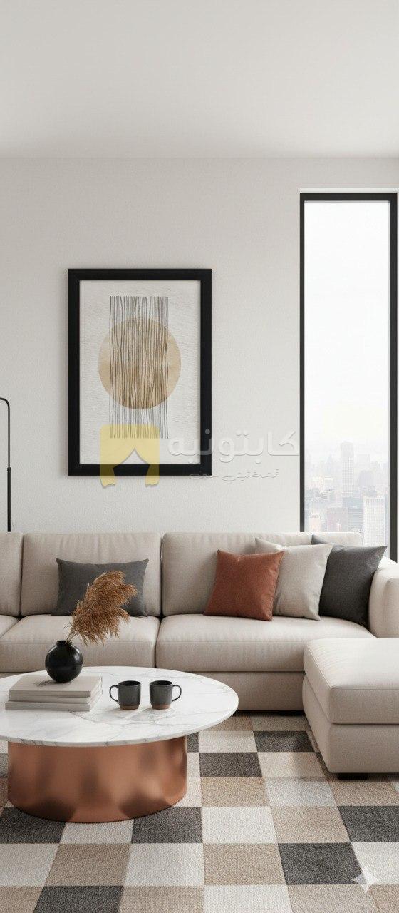 تابلوه خشب مودرن بتصميم هندسي – مقاس 40×60 سم