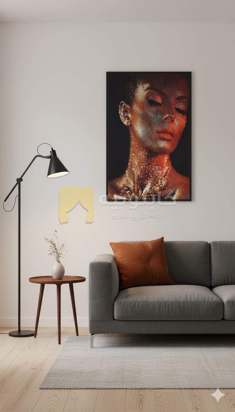 تابلوه قماش برنت مودرن بتصميم بورتريه فني – مقاس 40×60 سم