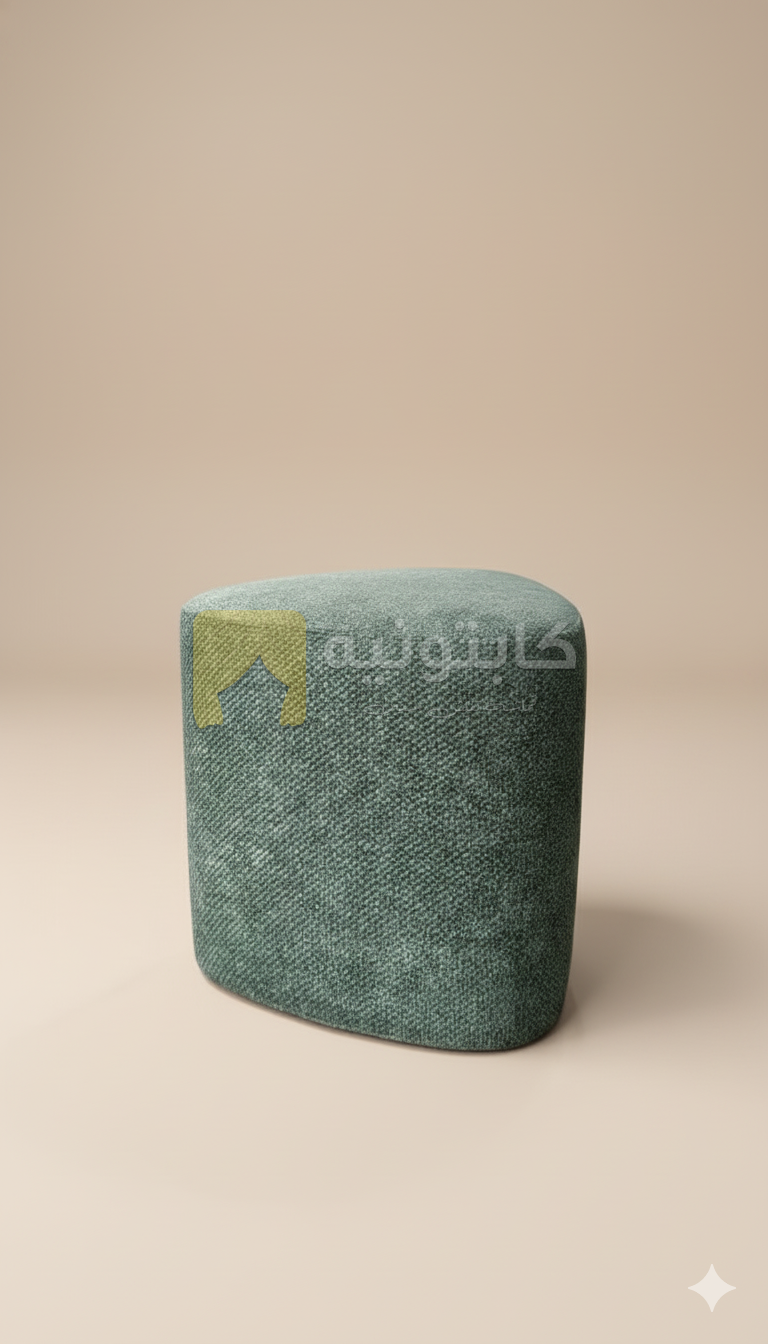 بوف مودرن بخامة قطيفة ناعمة بلون جنزاري هادئ