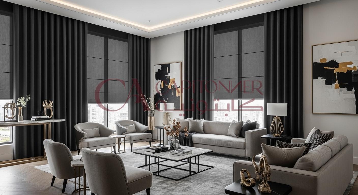 ستائر بلاك اوت للصالون